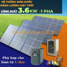 Hệ thống bơm nước năng lượng mặt trời 3.6KW 1 Pha