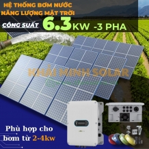 Hệ thống bơm nước năng lượng mặt trời 6.3KW 3 Pha