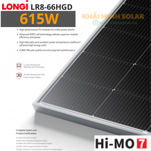 Tấm pin năng lượng mặt trời Longi Hi-mo 7 615W LR8-66HGD-615M