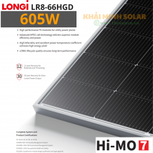 Tấm pin năng lượng mặt trời Longi Hi-mo 7 605W LR8-66HGD-605M