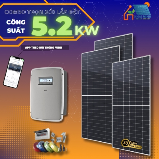 Hệ thống hòa lưới 5.2KW (trọn gói lắp đặt)