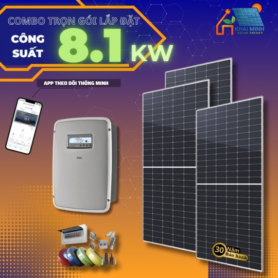 Hệ thống hòa lưới 8.1KW (trọn gói lắp đặt)