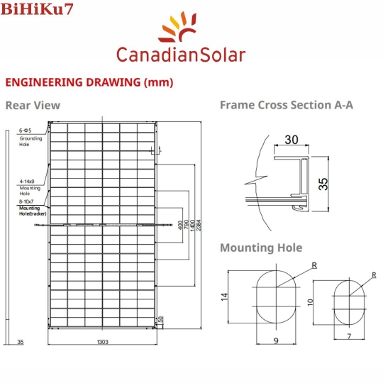 Tấm pin năng lượng mặt trời Canadian 660W BiHiKu7 CS7N-660MB-AG