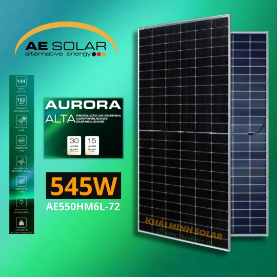 Tấm pin năng lượng mặt trời AE Solar 545W AE545HM6L-72