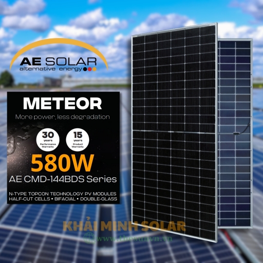 Tấm pin năng lượng mặt trời AE Solar 580W AE580CMD-144BDS